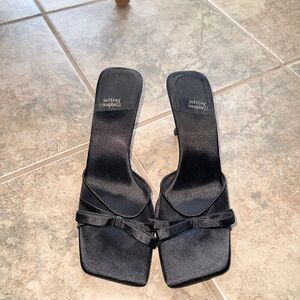 Jeffrey Campbell Black Satin Heels